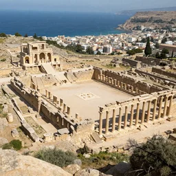 overhead view of the ancient city of atlantis