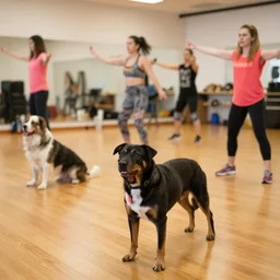dogs doing zumba classes
