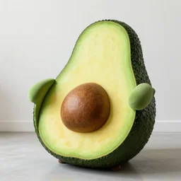avocado armchair, an armchair in the shape of an avocado