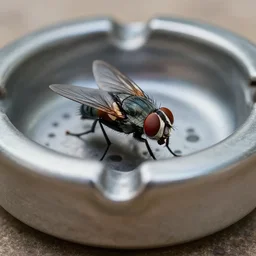fly on an ashtray, highly detailed, sharp focus, 4 k, vfx, realistic