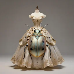 ballroom dress inspired by june bug, studio lighting : ornate, dynamic, particulate, intricate, elegant, highly detailed, centered, artstation, smooth, sharp focus, octane render