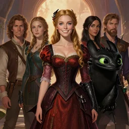 formal portrait of beautiful woman dressed as toothless from how to train your dragon. digital art by eugene de blaas, ross tran, and nasreddine dinet, vibrant color scheme, intricately detailed, in the style of romanticism. artstation, greg rutkowski