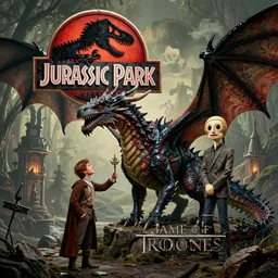 Jurassic Park Meets Game of Thrones Dragon by Raphael, Hopper, and Rene Magritte. detailed, romantic, enchanting, trending on artstation.