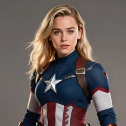 a beautiful rendering of Emilia Clarke as captain America, rim lighting, soft, trending on artstation, instagram