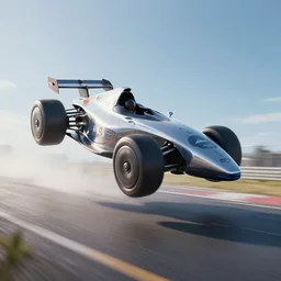 futuristic antigravity racing photorealistic wide angle 3 d render octane