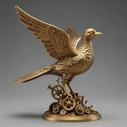 concept art, filigre bird statue. detailed, elegant high quality, dynamic lighting, kaladesh, steampunk, cogs, fantasy. artwork by craig j spearing, greg rutknowski, alphonse mucha