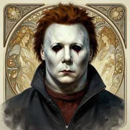 micheal myers, creepy, intricate, elegant, highly detailed, digital painting, artstation, concept art, smooth, sharp focus, illustration, art by artgerm and greg rutkowski and alphonse mucha