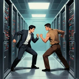 fight for control of the mainframe sci-fi art