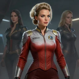 epic professional digital airbrush art of attractive female irish starship captain, by leesha hannigan, iris van herpen, joelle jones, artstation, cgsociety, wlop, epic, realistic, gorgeous, detailed, cinematic, masterpiece