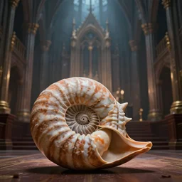beautiful gothic high court room, epic fantasy, 3d with depth of field, blurred background, female, nautilus. A highly detailed epic cinematic concept art CG render. made in Maya, Blender and Photoshop, octane render, excellent composition, cinematic dystopian brutalist atmosphere, dynamic dramatic cinematic lighting, aesthetic, stylized, very inspirational, Koda Kazuma, Kentaro Miura, Tetsuya Nomura, Yusuke Murata
