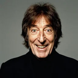 john lennon smiling maniacally, eyes wide open looking at the camera, sus