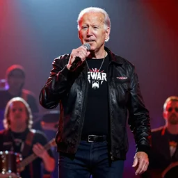 publicity photo still of joe biden in gwar live on stage 1 9 9 8, 8 k, live concert lighting, mid shot