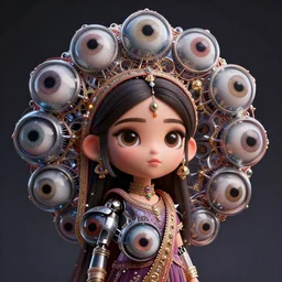 a beautiful fractal mandelbulb young cute hyderabadi woman with multiple eyes by alex gray, android jones, karol bak, ayami kojima, artgerm, concept art, sharp angles, robot, 3 d, octane render, 8 k, unreal engine