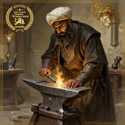 kurdish blacksmith kawa the blacksmith, highly detailed, digital painting, artstation, concept art, sharp focus, illustration, art by artgerm and greg rutkowski and alphonse mucha, incredibly detailed, award winning art