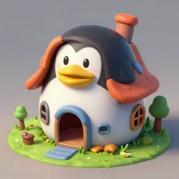 nintendo 6 4 concept art of a penguin house, matte painting