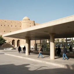 photo of a metro station outside erbil citadel, 8 k, high resolution