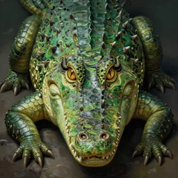 cyber crocodile mf doom reptile eyes, green skin. intricate, elegant, highly detailed, centered, digital painting, artstation, concept art, smooth, sharp focus, illustration, artgerm, tomasz alen kopera, peter mohrbacher, donato giancola, joseph christian leyendecker, wlop, frank frazetta