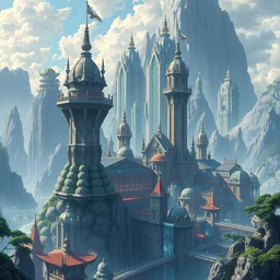 a beautiful ultradetailed anime illustration of city highlands architecture by zaha hadid, magic realism retro at fall water junglepunk crystal evil hyperrealism, archdaily, wallpaper, highly detailed, trending on artstation.