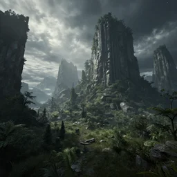 dark fantasy world, hyper realistic, sci-fi, landscape, fantasy, nature