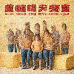 traditional family propaganda advertising but everyone is cheese