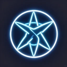 neon pentagram , vector illustration
