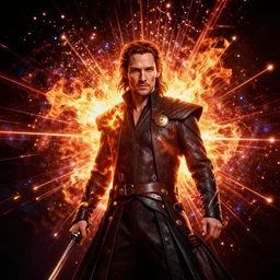 An explosion, Matrix, Games of Thrones, 8K, light particles, neon, fire, realistic light, realistic shaders, taken by James Webb