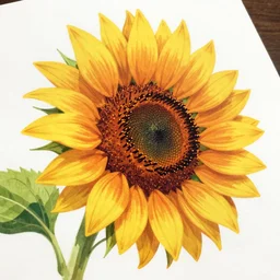 illustration, sunflower, dynamic composition, detailed, matte print, dynamic perspective, colorful modern, by vladimir kush