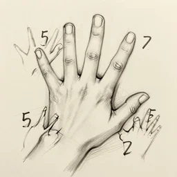 4 0 5 2 1 0 5 7 5 4 hand vector sketch