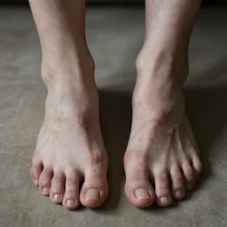 feet that look like human hands, photorealistic, creepy, photographed