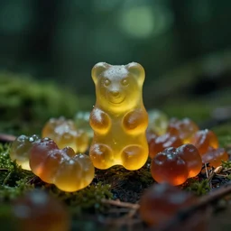 wild gummy bears, nature photography, national geographic, cinematic lighting
