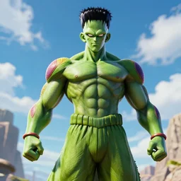 Broly playing role of Frankenstein, hyperrealism, 4k