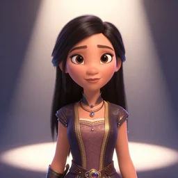 pixar character and sidekick, animated, beautiful face, rule of thirds, intricate outfit, spotlight