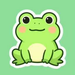 cute sticker illustration of a frog