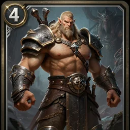 human hero, muscular gigachad in armour, d & d barbarian, nordic warrior, dark souls boss!!, powerful character from warcraft, character portrait, trading card game art, perfectly shaded, extremely detailed, matte, artstation, volumetric lighting, 8 k, game cover art, sharp focus, anatomically correct!!, dark fantasy, by frank frazetta and kentarou