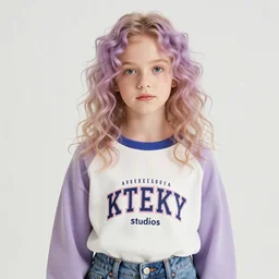A portrait of a cute girl with messy curly pastel hair, wearing streetwear fashion by lya kushinov, Avetetsuya Studios