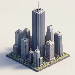 skyscrapers, isometric game, smooth 3 d illustration, cinematic matte painting, soft render, servando lupini, handpaint texture, blender, 3 dcoat, concept art by noah bradley, darek zabrocki, tyler edlin, jordan grimmer, neil blevins, james paick, natasha tan, highly detailed, ultra detailed, ultra realistic, trending on artstation
