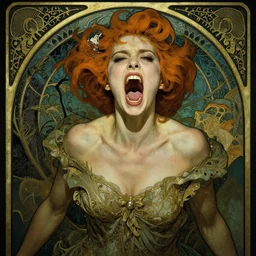 a young, enraged, and extremely beautiful grace kelly infected by night by tom bagshaw in the style of a modern gaston bussiere, art nouveau, art deco, surrealism. extremely lush detail. melancholic scene infected by night. perfect composition and lighting. sharp focus. profoundly surreal. high - contrast lush surrealistic photorealism. screaming, murderous.