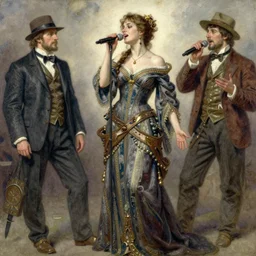 fantasy character, wide angle, ultra realistic, intricate details, female singer, highly detailed oil on watercolor by gaston bussiere, craig mullins, j. c. leyendecker 8 k
