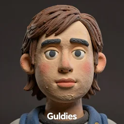 real he-manl!!manga style!!! clay! close detailed sculpted head , style: claymation puppet kids clay , by guldies