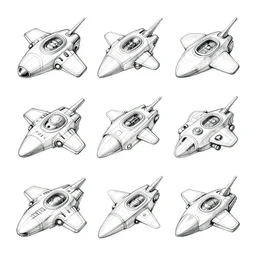 sharp spaceship sketches, studio ghibli, isometric