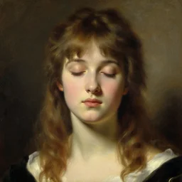 a detailed classical portrait of am pretty anime girl, eyes closed, uplight, painting by gaston bussiere, craig mullins, j. c. leyendecker