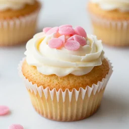 a cupcake with pink candy