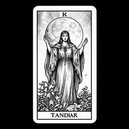 tarot card, dream wanderer and the moon, belladonna plant, pen and ink, intricate line drawings, vector design, Artgerm