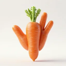 carrot shaped as human hand