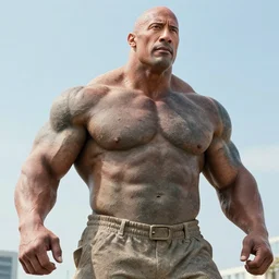 a giant stone that looks like dwayne johnson