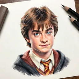 a close up portrait of harry potter as a teenager, art station, highly detailed, concept art, wide angle