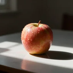 an apple on a table