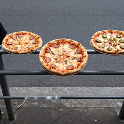 pizzas withheld at a barrier crossable from above