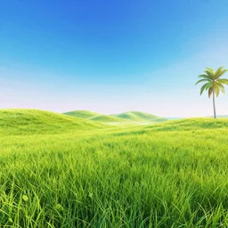 wide angle, low poly, surrealist lights, psychedelic water colors, grassy hills background, tropical 🏝 island with a beach, sunset, nautical birds in the sky