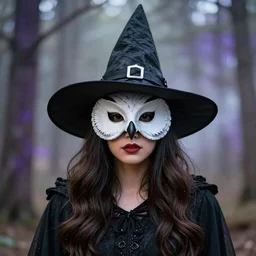 witch with an owl mask